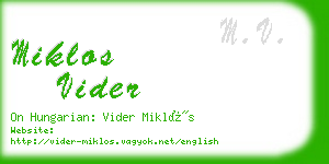 miklos vider business card